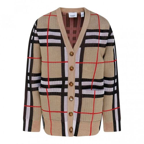 Áo Cardigan Burberry Archive Beige and Multicolour Vintage Check  Màu Nâu Size XS