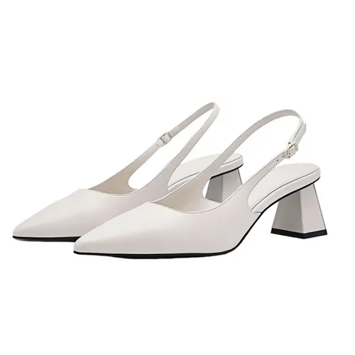 Giày Cao Gót Nữ Pedro Studio Aly Leather Pumps White 26760066 Màu Trắng