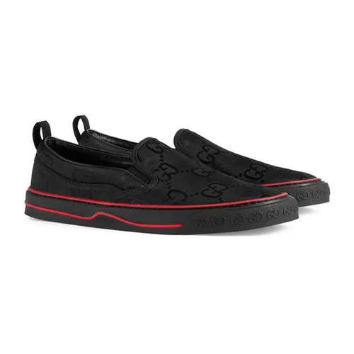 Giày Slip-On Nam Gucci Black Recycled Fabric GGM1733 Màu Đen Size 40