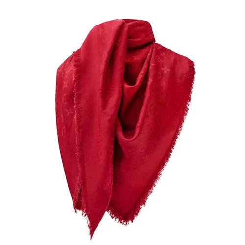 Khăn Quàng Cổ Nữ Louis Vuitton LV M79472 Monogram Classic Shawl 140 x 140cm Màu Đỏ