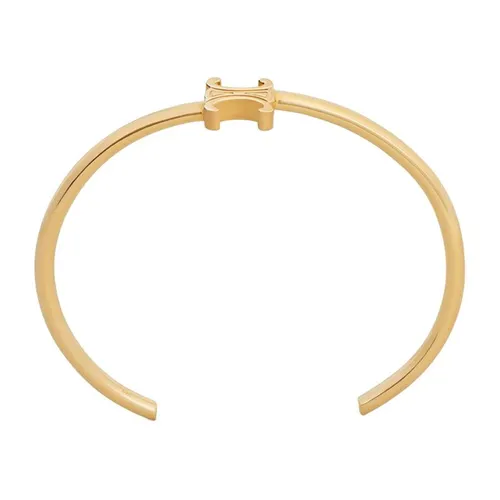 Vòng Đeo Tay Nữ Celine Triomphe Asymmetric Cuff In Brass With Gold Finish Màu Vàng