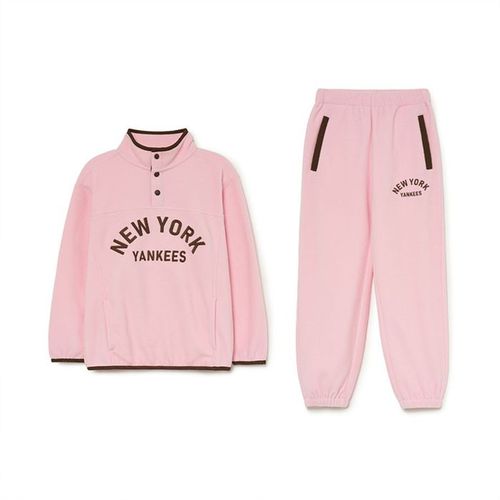 Bộ Quần Áo Nỉ Trẻ Em MLB Varsity Half-Zip MTM Set-Up New York Yankees 7AS2BV336-50PKS Màu Hồng