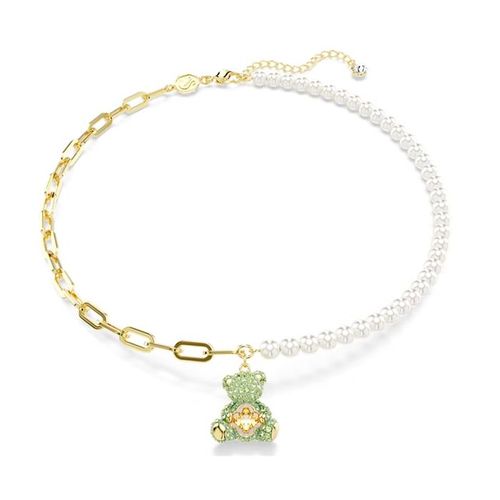 Dây Chuyền Nữ Swarovski Teddy Pendant Crystal Pearl, Bear, Multicolored, Gold-Tone Plated 5669162 Màu Xanh Green