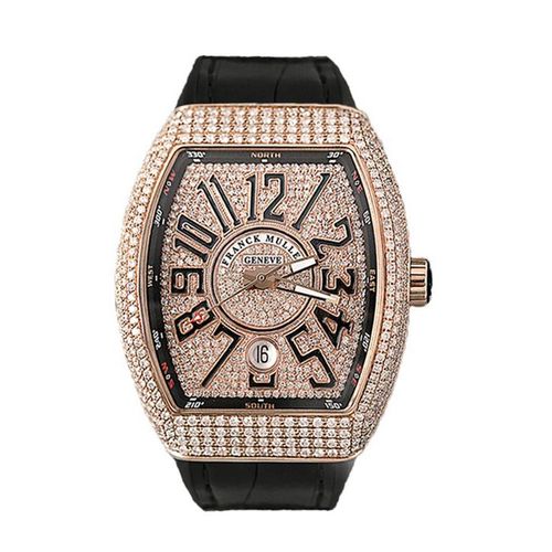Đồng Hồ Nam Franck Muller Vanguard V41 Rose Gold Diamond Màu Đen/Vàng Hồng