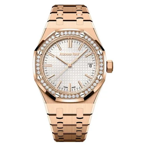 Đồng Hồ Nam Audemars Piguet  Royal Oak 37mm Selfwinding White Bản Thường 15551OR.ZZ.1356OR.01 Màu Vàng Hồng
