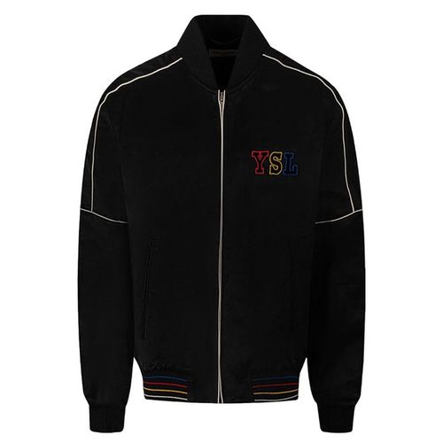 Áo Khoác Nam Yves Saint Laurent YSL Bomber Black With Logo Embroidered 668461 Y1C31 1000 Màu Đen