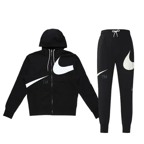 Bộ Quần Áo Nỉ Nam Nike Large Logo DD6088-010/DD6092-010 Màu Đen Trắng Size L 