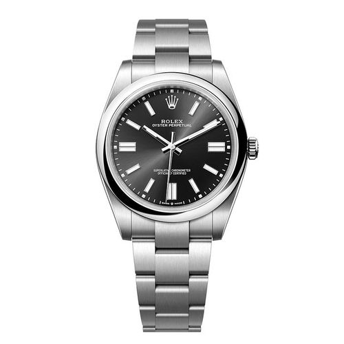 Đồng Hồ Nam Rolex Oyster Perpetual 41mm Dial Black 124300 Màu Bạc