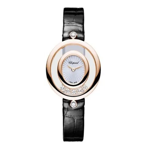Đồng Hồ Nữ Chopard Happy Diamonds 204305-5301 Icons Màu Đen/Vàng Hồng