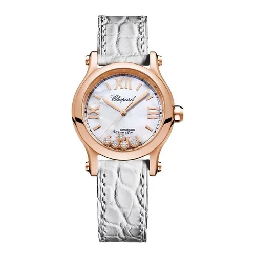 Đồng Hồ Nữ Chopard Happy Sport 274893-5009 18K Diamonds Màu Xám Vàng Hồng