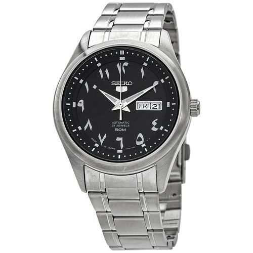Đồng Hồ Seiko 5 Automatic Black Arabic Dial Men's Watch SNKP21J1 Màu Đen Bạc