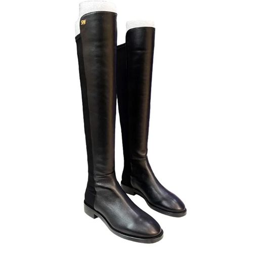 Giày Boot Nữ Stuart Weitzman Keelan Black Leather Just Màu Đen Size 36.5