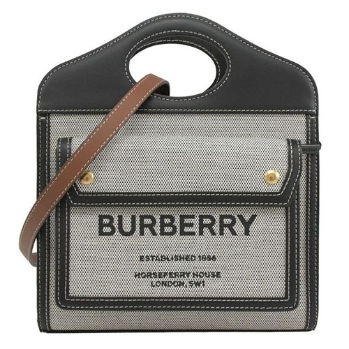 Túi Đeo Chéo Nữ Burberry Mini Tri-Tone Pocket Contrasting Color Bag Màu Xám Đen