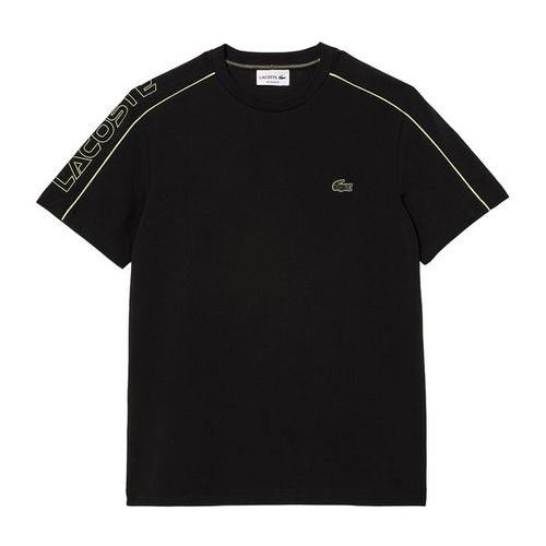 Áo Phông Nam Lacoste Men's Regular Fit Logo Stripe T-shirt TH1411-51 Màu Đen Size 4
