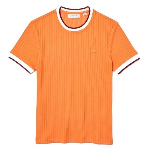 Áo Thun Nữ Lacoste Women's Crew Neck Fantasy Knit T-Shirt TF1188-51-NPB Màu Cam Size 32