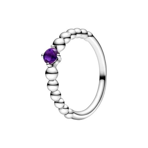 Nhẫn Pandora February Purple Beaded Ring 198867C03 Màu Bạc Đính Pha Lê Tím Size 50