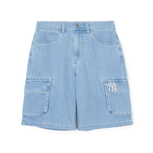 Quần Short MLB Denim New York Yankees 3ADPB0443-50BLL Màu Xanh Size M