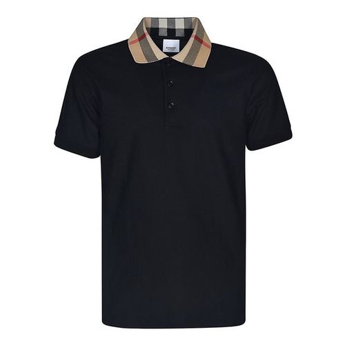 Áo Polo Nam Burberry With Check Collar Shirt 8071620 Màu Đen Size L