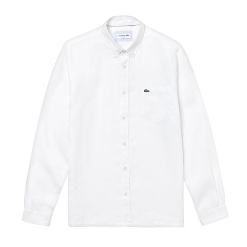 Áo Sơ Mi Dài Tay Nam Lacoste Regular Fit Linen Shirt CH4990 001 Màu Trắng Size 38