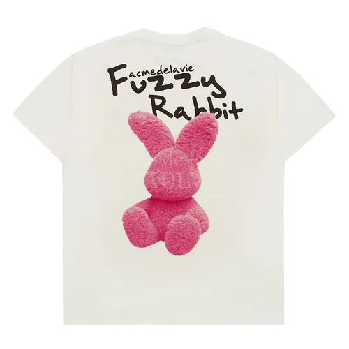 Áo Phông Acmé De La Vie ADLV Doodle Fuzzy Rabbit ADLV-24SS-SSAZFR-CRM Tshirt Màu Trắng Kem Size 1