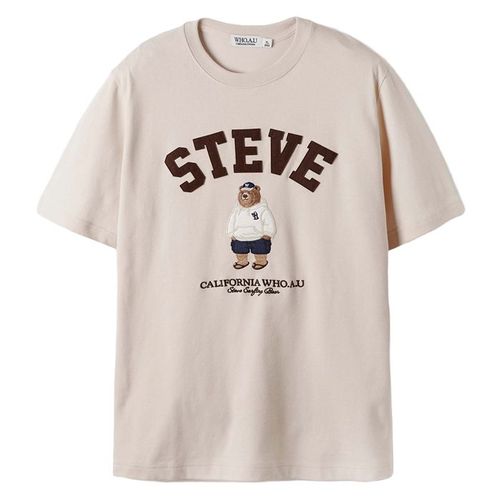 Áo Phông WHOAU Steve Bear Tshirt WHRAE3794U-BG Màu Be Size M