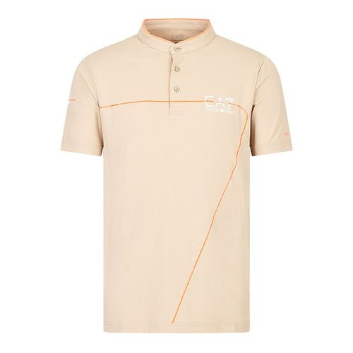 Áo Polo Nam Emporio Armani EA7 Tennis Pro Serafino Lined Polo Shirt Màu Be Size S