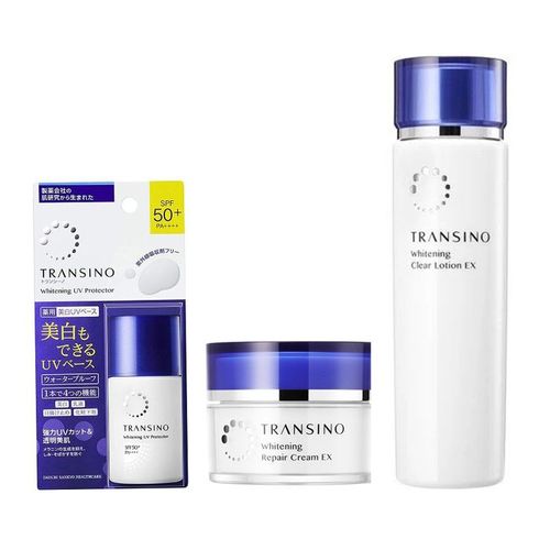 Combo Chăm Sóc Da Transino 3 Món (Lotion 150ml + Cream EX 35g + Whitening UV Protector 30ml)