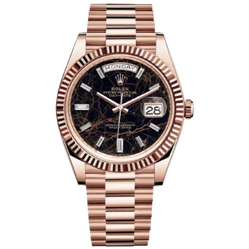 Đồng Hồ Rolex Daydate 228235 Eisenkiesel 40mm Màu Đen/ Vàng Hồng