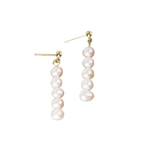 Khuyên Tai Nữ Kya Jewel Dáng Dài Ngọc Trai PE17 Màu Vàng/Trắng