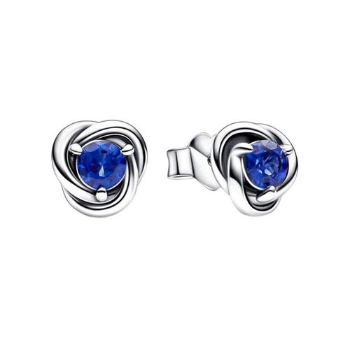 Khuyên Tai Nữ Pandora September Crystal Birthstone Eternity Circle Stud Earrings 292334C07 Màu Xanh Navy