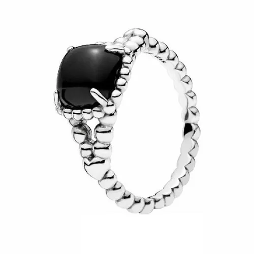Nhẫn Nữ Pandora Vibrant Spirit Ring With Cabochon Black Crystal 197188NCK Màu Bạc Đen Size 56