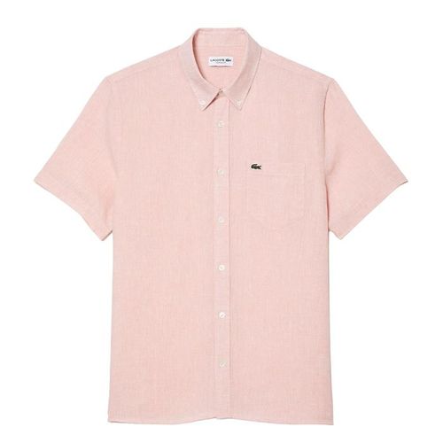 Áo Sơ Mi Cộc Tay Nam Lacoste Regular Fit Men's Shirt CH5699 T03 Màu Hồng Pastel Size 39