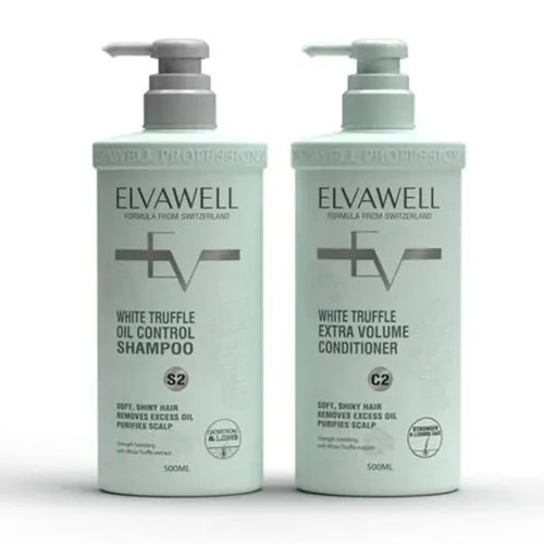 Set Dầu Gội Giảm Rụng Tóc Sạch Dầu Bết Elvawell (500ml x2)
