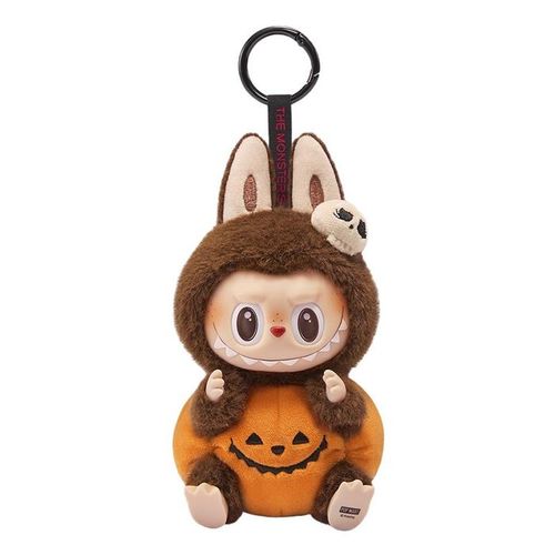 Móc Khóa Pop Mart Happy Halloween Party Series-Sitting Pumpkin Vinyl Plush Pendant Màu Nâu