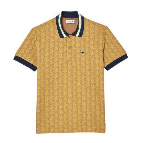 Áo Polo Nam Lacoste Classic Fit Contrast Collar Monogram DH1417 QIB Màu Vàng Size 2