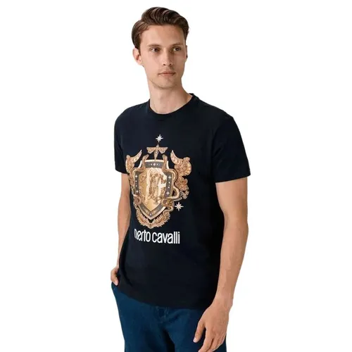 Áo Thun Roberto Cavalli GST650 T-Shirt Short Sleeves Men Màu Xanh Navy Size M