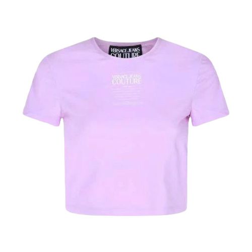 Áo Croptop Nữ Versace Jeans Couture Purple With Logo Printed Tshirt 76HAH602J0128320 Màu Tím Size L