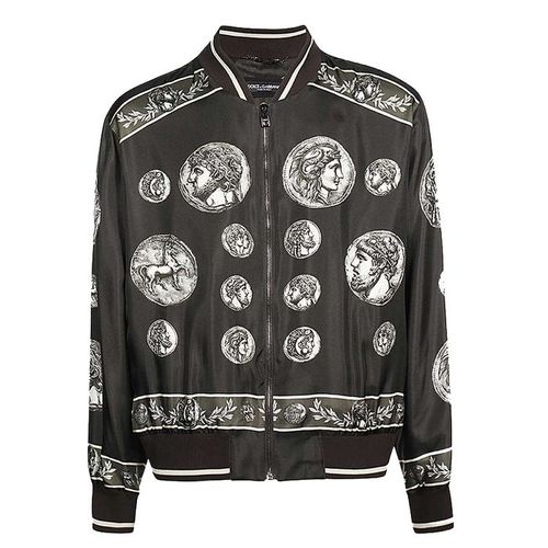 Áo Khoác Nam Dolce & Gabbana D&G  Black With Logo Printed G9AKOT HI1LK HM4RF Màu Đen Size 44