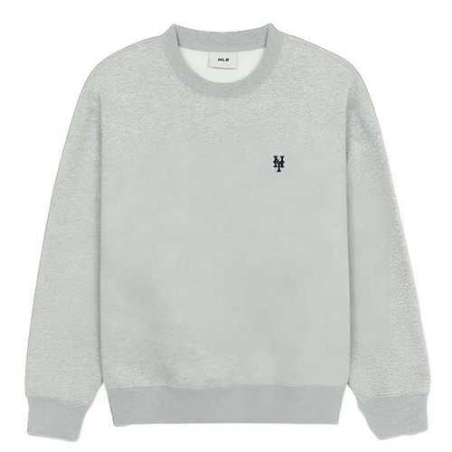 Áo Nỉ Sweater MLB Basic Small Logo Overfit Fleece Man To Man New York Mets 3AMTB0646-09MGS Màu Ghi