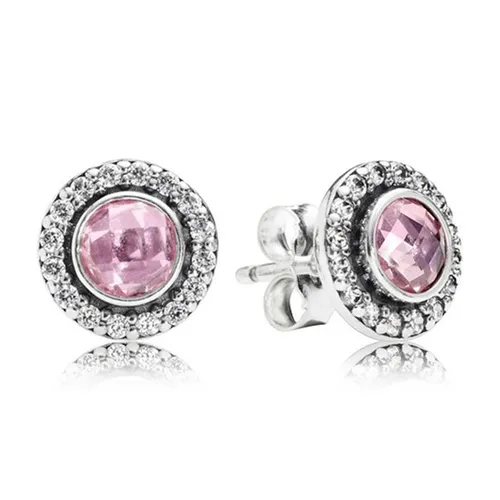 Khuyên Tai Nữ Pandora Brilliant Legacy Stud Earrings 290553PCZ Màu Bạc/Hồng