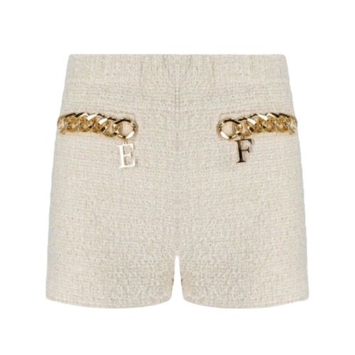 Quần Short Nữ Elisabetta Franchi With Chain SH00342E2 193 Màu Kem Size 38