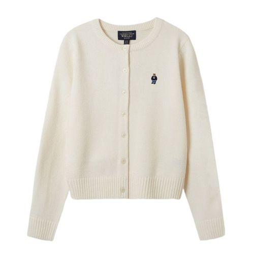 Áo Cardigan Nữ WHOAU Steve R-Neck Cardigan WHCKF1121F Màu Trắng Kem Size M