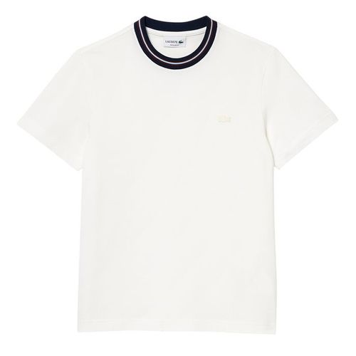 Áo Thun Nam Lacoste Color Blocking Ribbed Neckline TH6345 53N 70V TShirt Màu Trắng Size 4