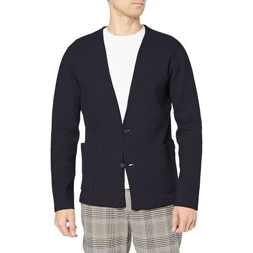 Áo Khoác Len Nam Lacoste Milan Rib Knit Cardigan Jacket AH702-166 Màu Xanh Navy Size 4