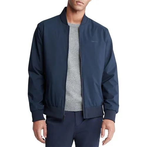 Áo Khoác Nam Calvin Klein CK Matte Logo Zip Bomber Jacket FM512 Màu Xanh Navy Size S