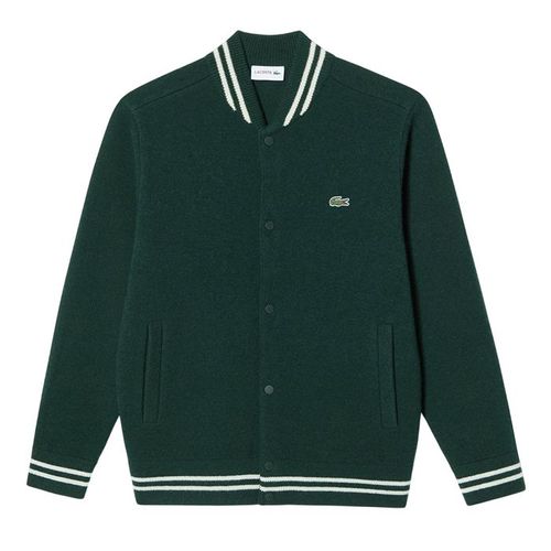 Áo Khoác Nam Lacoste Men's Stadium Cardigan AH131E YZP Màu Xanh Rêu Size 4