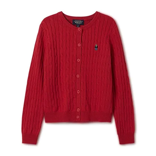 Áo Len Cardigan Nữ WHOAU Steve Cable / WHCKF2101F- 01 Màu Đỏ Size S