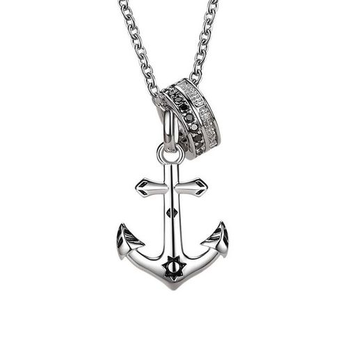 Dây Chuyền Nam Lili Jewelry Đính Đá CZ Hình Mỏ Neo Semaj LILI_131739 Màu Bạc