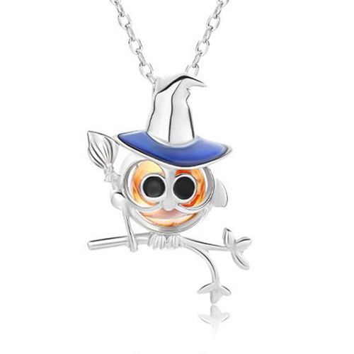 Dây Chuyền Nữ Lili Jewelry Dạng Lồng Đóng Mở Halloween Chứa Đá CZ LILI_636964 Màu Bạc (Phù Thuỷ Tròn)