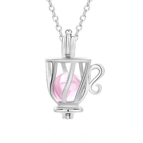 Dây Chuyền Nữ Lili Jewelry Dạng Lồng Đóng Mở Hình Đồ Vật Chứa Đá CZ LILI_564472 Màu Bạc (Cốc)